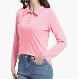 Camiseta de Algodón de Manga Larga para Mujer, Ajustada, Cómoda, Moderna, Informal, para Verano, Oficina, Invierno, con Botones - Product Image 4