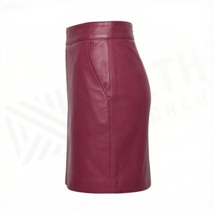 Jupe crayon mini en similicuir taille haute pour femme, couleur unie, design sexy et brillant, à porter toute l'année - Product Image 3
