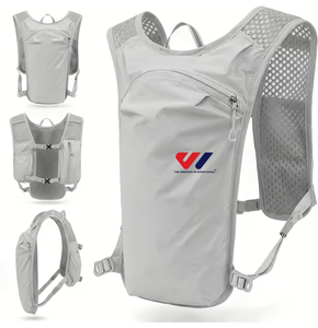 The Warrior International Gray Nylon Jogging Bag Lightweight Water Resistant <b>Running</b> Hydration <b>Vest</b> Universal One Size - Product Image 4