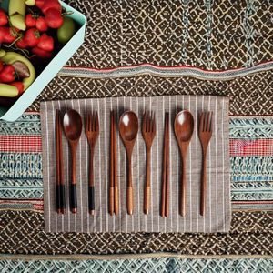 Conjunto de utensilios de bambú natural sostenible al por mayor personalizable OEM ODM entrega rápida buen precio hecho en Vietnam - Product Image 1