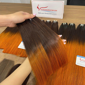 Extensions de cheveux humains Remy vietnamiens de qualité supérieure, tissées à la machine, lisses comme des baguettes, double épaisseur - Product Image 2