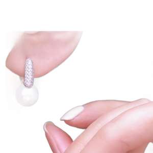 Pendientes de Perlas de Agua Dulce Blancas de 10-11 mm al por Mayor, Plata S925, Versión Gruesa, Luz Intensa, Pendientes de Perlas Básicos - Product Image 5