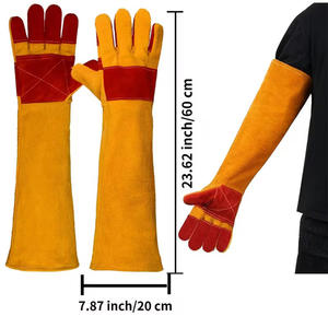 Guantes de seguridad, guantes de trabajo resistentes a cortes, guantes de cuero vacuno cosidos con Kevlar - Product Image 1