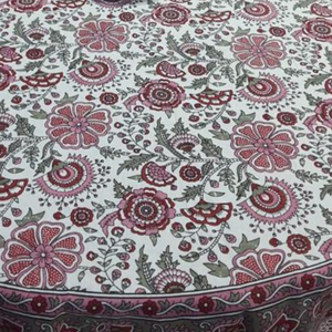 Premium Elegant Artisan 100% Cotton Banquet <b>Round</b> <b>Table</b> <b>Cloth</b> Indian Block Print Floral Washable Weddings Gifts Cafe Home - Product Image 4