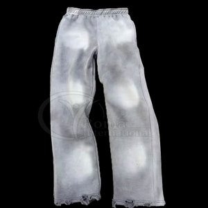 Pantalon de jogging évasé oversize streetwear délavé et usé de haute qualité - Product Image 3