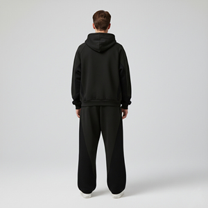 <b>Men</b> Winter Breathable Printed Fleece Windproof Streetwear Tracksuit Set <b>Pullover</b> Hoodie Sweatpants Joggers Two-Piece Oversized - Product Image 3