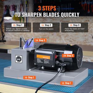 "Powerful 2/3HP 500W Bench Lawn Mower Blade Sharpener with 7 Inch Ceramic Grinding Wheel for Sharpening Grass Cutting <b>Tools</b>" - Product Image 2
