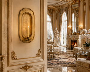 Grand European Venetian Baroque Luxury Wall <b>Sconce</b> Ornate Decorative Wall <b>Light</b> with Elaborate Mirror Detailing, Premium Brass F - Product Image 2