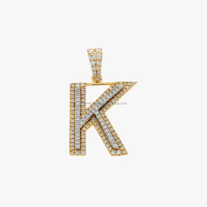 Unisex Customized 10K White/Yellow Gold 3.2gm Pendant 0.51ct Lab Grown Asscher Cut Diamonds Rhodium Plated IGI Certified Jewelry - Product Image 1