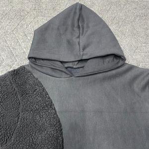 Dual Texture <b>Sherpa</b> Patch Hoodie-Sleeve Pocket Design - Product Image 2