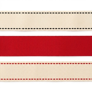 25mm White Grosgrain <b>Ribbon</b> Black Stitch Edge Wholesale for Apparel Finishing Fashion Accessories Sewing Crafts Packaging Use - Product Image 3