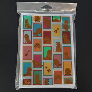 Whimsical A7 tamaño 5x7 tarjetas de notas en blanco Paquete de 8 tarjetas de felicitación Ruby Cavalier Spaniel con sobres - Product Image 3