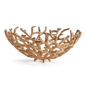 Wholesale Eco-Friendly Polished Aluminium Handmade Fruit Serving Decorative Customized Gold Tabletop Luxury Party Wedding Bowls - Product Image 2