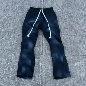 Pantalon de survêtement en toile noire de haute qualité pour homme, taille élastique, à lacets, formel, respirant, léger, en polyester tricoté, style hiver - Product Image 4