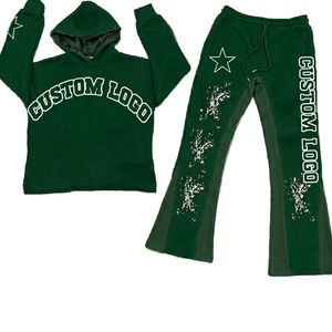 Ensemble survêtement homme grande taille personnalisé imprimé, sweat à capuche épais en molleton de coton et pantalon de survêtement ample, style streetwear hiver - Product Image 5