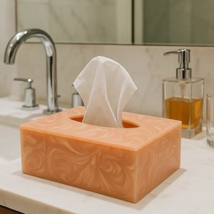 Resin Tissue Organizer Elegant Tissue Box Cover for Living Room Bedroom Bathroom and Reception - Product Image 5