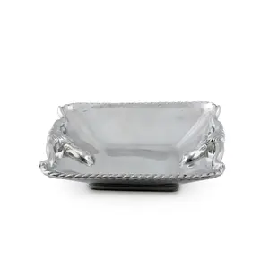 Cuenco de Lujo Hecho a Mano para Decoración Interior Contemporánea, Elegante Cuenco Decorativo Contemporáneo para Vida Moderna, Plateado Zahid - Product Image 3