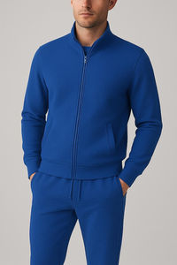 Chándal de hombre 2026 al por mayor, económico, 100% poliéster, casual, liso, nuevo, personalizado, lavado, de invierno, desgastado, de 2 piezas, con pantalón acampanado, de peso pesado - Product Image 4