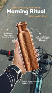 Vajilla de Cobre Puro 100% Ecológica de Primera Calidad, Experimente el Bienestar con Nuestra Botella de Diseño - Product Image 6