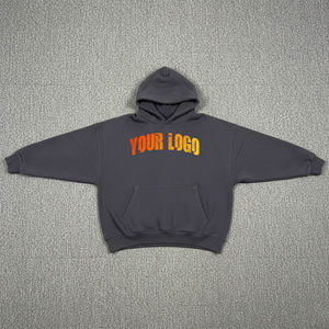 Sweat-shirts à capuche épais en molleton de haute qualité pour hommes, 580 grammes, 100 % coton, coupe oversize, logo brodé personnalisé, effet délavé - Product Image 4