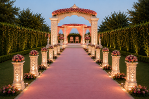 Mandap blanc classique pour mariages en destination et cérémonies sur la plage - Fabricant et exportateur aux prix de gros aux États-Unis - Product Image 5