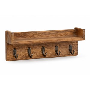 Porte-clés en bois de manguier avec 5 crochets - Artisanat artisanal en gros - Product Image 1