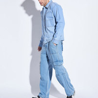 Ensemble de vêtements classiques d'hiver pour hommes, veste et pantalon en jean assortis, ensemble en jean durable à deux pièces, design personnalisé
