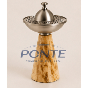 Quemador de incienso árabe Bakhoor con acabado dorado, hecho a mano, para decoración del hogar, incensario de metal Mubkhar. - Product Image 1