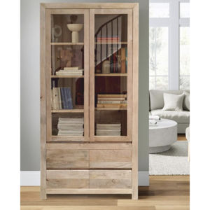 Armario de Madera de Roble de Doble Puerta Estilo Industrial, Excelente Precio, Muebles para Sala de Estar con Aparador y Vitrina para Comedor - Product Image 1