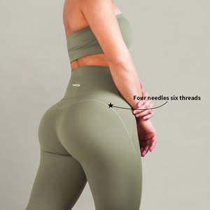 High Elasticity Solid Anti-Wrinkle Hip Lifting Elastic Waist Multi Pocket Work Pants Women's Turtleneck Gathering Bra Yoga <b>Set</b> - Product Image 4