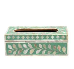 Boîte à mouchoirs en nacre sur mesure, best-seller, boîte à mouchoirs MOP artisanale, incrustation de os, luxe, murale - Product Image 1