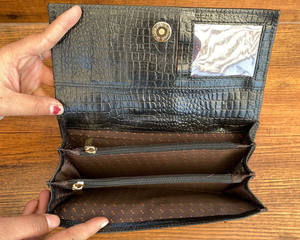 New Fashionable Crocodile Pattern Genuine Leather Long Handled <b>Wallets</b> for Women Luxury RFID Blocking <b>Card</b> <b>Holder</b> & Phone Clutch - Product Image 6