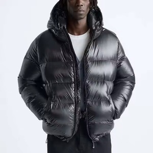 Best Quality Fully Customized Logo Design Men's Quilted Hooded Jacket OEM Eco-Friendly Waterproof Windproof <b>Winter</b> High - Product Image 3