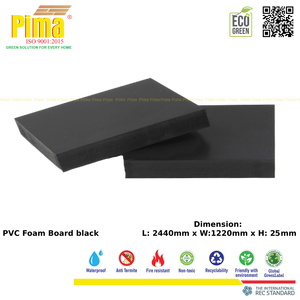 Panneau en mousse PVC WPC noir ignifuge de 10 mm, densité 0,6 g/cm3, imperméable, résistant aux UV, 1220x2440 mm, décoration extérieure - Product Image 1