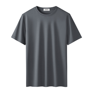 T-shirt à manches courtes col rond pour homme, couleur unie, évacuation de l'humidité, 100% coton respirant, coupe ajustée, imprimé numérique, toutes saisons - Product Image 5