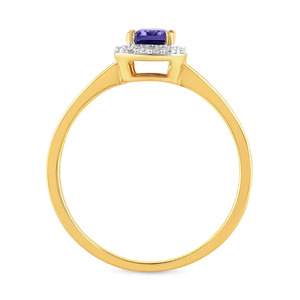 แหวนทองประดับเพชรรูปทรงสี่เหลี่ยมสีน้ำเงินตรงกลาง - Product Image 3