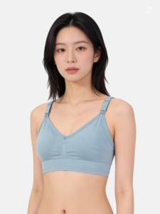 Bmama Green Seamless <b>Nursing</b> Bra Wireless Plus Size Maternity Breastfeeding Bra Removable <b>Pad</b> Postpartum OEM Wholesale - Product Image 3