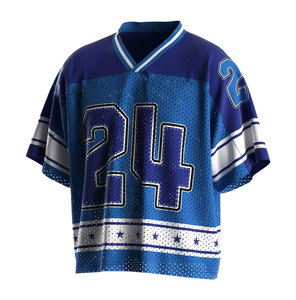เสื้อแฟนคลับสีน้ำเงินสำหรับผู้ชาย หมายเลข 24 คอวี แขนสั้น ผ้าตาข่ายระบายอากาศได้ดี ทรงปกติ ชุดกีฬาสำหรับผู้ใหญ่ - Product Image 1