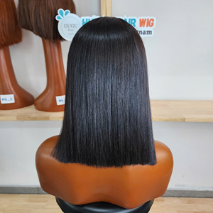 Short <b>Bob</b> Human Hair <b>Wig</b> 2x6 Lace Front Glueless Straight <b>Bob</b> <b>Wig</b> Natural Color for Women GuGu Hair Vietnam - Product Image 3