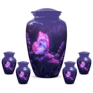 Plain Finish Aluminum Urn for Human Ashes Adult Size-Uncoated Natural Metal Cremation Urn-Raw Surface <b>Memorial</b> <b>Vase</b> for Funeral - Product Image 4