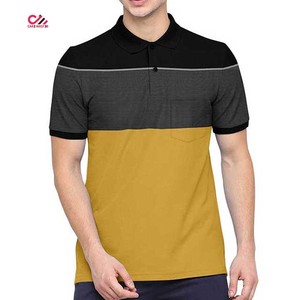 Polo à manches courtes pour homme, coupe classique, design uni avec poche, tissu Oxford respirant, coloris contrastés - Product Image 1