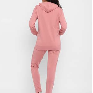 Conjunto de Sudadera con Capucha y Pantalones de Forro Polar Ecológico para Mujer, Dos Piezas Casuales, Tela Suave, Corte Regular, Atuendo Diario para la Calle - Product Image 4