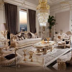 Juego de Sofás Seccionales en Forma de L, Estilo Clásico y Lujoso, con Cojines Rellenos de Esponja, Muebles para Sala de Estar de Estilo Europeo - Product Image 2