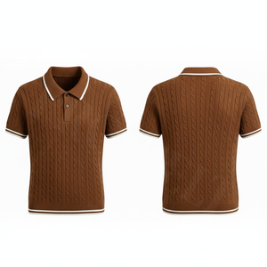 Polo de Punto de Alta Calidad 100%, Cuello en Contraste, Mangas Cortas, Ribete Acanalado, Cómodo y Elegante, Ropa Casual, Camiseta con Logotipo Personalizado - Product Image 2
