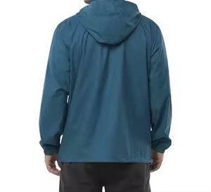 <b>Men's</b> Hooded Color Blocking <b>Racer</b> <b>Jacket</b> Dark Blue Red White Polyester Windproof Zipper Closure Spring Sporty Wear - Product Image 4