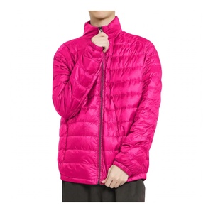 Chaqueta Acolchada Rosa Intenso, Ligera y Cálida para Invierno, con Cuello Alto y Cierre Completo, Abrigo Casual Cortavientos para Exteriores - Product Image 1