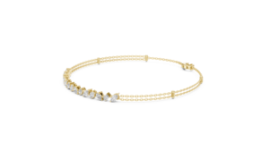 AFFORDABLE LAB GROWN MIX CUT DIAMOND RHODIUM PLATED LUXURY BRACELET <b>SET</b> 18KT SOLID YELLOW <b>GOLD</b> for DAILY/Office WEDDING - Product Image 4