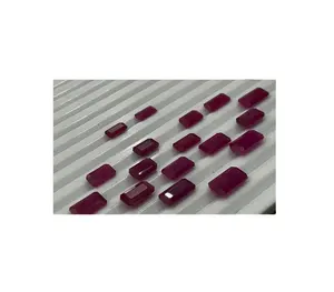 Naturale rosso mozambico rubino taglio smeraldo formato libero rubino gemma naturale non trattato qualità eccellente per anello di fidanzamento
