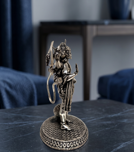 Jaipur Metals - Ídolo de Hanuman Panchmukhi Chapado en Plata Oxidada 999 |   Estatua 100% de Latón |   6.5 x 4 x 7.5 cm |   87 g |   Regalo para Pooja - Product Image 5