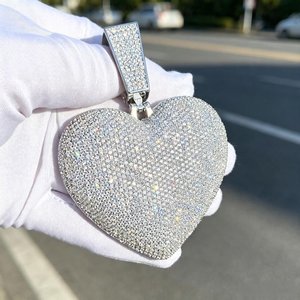 Collier Pendentif Personnalisé avec Nom Sertie de Diamants Moissanite Style Hip Hop Bling pour Hommes - Product Image 2